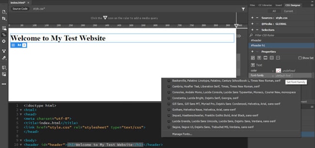 Thay đổi font chữ tiêu đề
